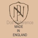 M-R British, English Doll Makers and Marks Information 2 Peggy Nisbet doll mark PN intertwined England