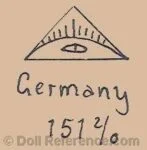 Gebruder Ohlhaver 1912+ Antique Bisque Revalo Dolls German 11 Gebruder Ohlhaver doll mark eye symbol in triangle Germany 151