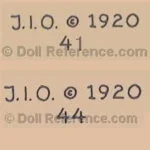 Jeanne Orsini Dolls or Kiesewetter Antique Dolls 7 Jeanne Orsini doll mark JIO c 1920 41, JIO c 1920 44