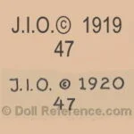 Jeanne Orsini Dolls or Kiesewetter Antique Dolls 8 Jeanne Orsini doll mark JIO c 1919 47, JIO c 1920 47