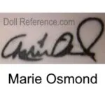 Marie Osmond Doll company doll mark Marie Osmond  signature