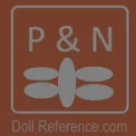 M-Z Celluloid 1869+ Dolls Makers. Doll Marks Identified 4 P & N doll shoe mark P & N dragonfly symbol