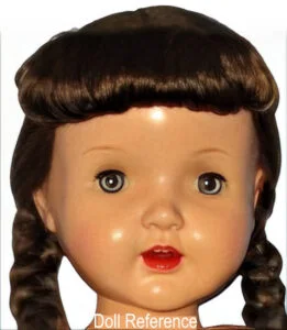 1951 Paris Doll Co. Rita walking brunette doll face, 28"