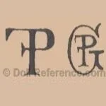 Austria or Belgium Doll Makers Doll Marks 5 Fritz Pfeffer doll mark intertwined FP (F is backwards) or GFP