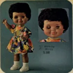 1968 Remco Winking Winny black doll 15" tall