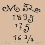 Bohemia or Czechoslovakia Doll Makers, Marks 6 Moritz Resek doll mark MR 1895