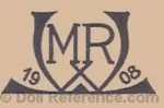 M-Z Celluloid 1869+ Dolls Makers. Doll Marks Identified 9 Max Rudolph doll mark MRW 1908