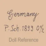 Peter Scherf Dolls 1879+, Paul Schmidt Dolls 1922+ German 3 Peter Scherf doll mark Germany P Sch 1899