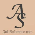 M-Z Celluloid 1869+ Dolls Makers. Doll Marks Identified 12 August Schmidt celluloid doll mark AS intertwined