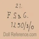 Franz Schmidt 1890+ Antique Bisque Dolls German 19 Franz Schmidt doll mark FS & C 1250