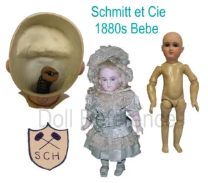 1880s Schmitt et Cie bebe doll, sch mark