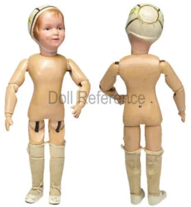 1915 Schoenhut  carved Bonnet head wood doll 16"