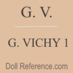 T-W French Antique Doll Makers, Doll Marks 8 Gustave Vichy doll mark G.V., G. Vichy