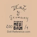 Wagner & Zetzsche doll mark Wuz Germany 200 Heubach