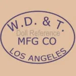 Western Doll & Toy Mfg. Co. doll mark W D & T Mfg Co Los Angeles