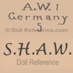 Adolf Wislizenus doll mark AW Germany SHAW