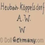 Ernst Heubach doll mark Heubach-Koppelsdorf AWW Germany Adolf Wislizenus