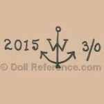 Bing Brothers or Louis Wolf Antique Dolls German 10 Louis Wolf doll mark 2015 anchor symbol W 3/0 made by Marseille