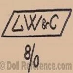 Bing Brothers or Louis Wolf Antique Dolls German 8 Louis Wolf doll mark LW & C